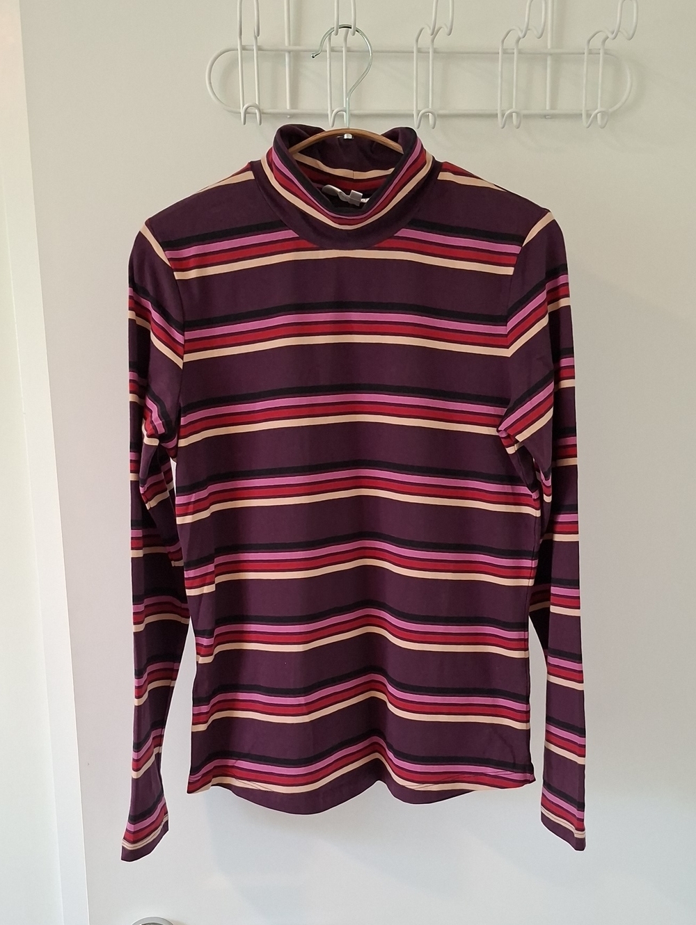 Northern Reflections 90's Inspired Purple & Red Striped Turtleneck (Size S)